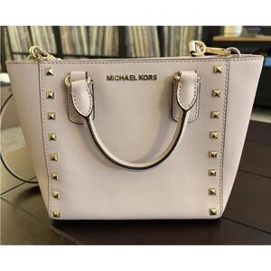 Michael KORS Sadrine Light Pink Studded Satchel